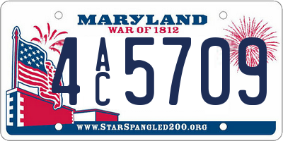MD license plate 4AC5709