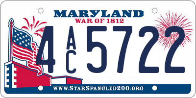 MD license plate 4AC5722