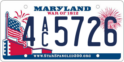 MD license plate 4AC5726