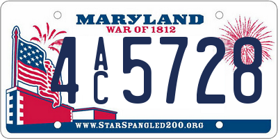 MD license plate 4AC5728