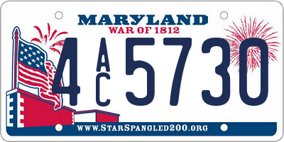 MD license plate 4AC5730