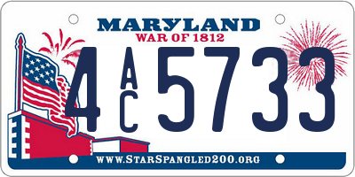 MD license plate 4AC5733