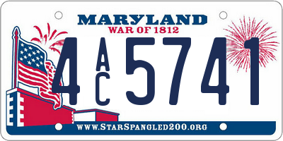 MD license plate 4AC5741