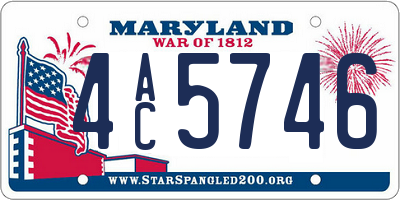 MD license plate 4AC5746