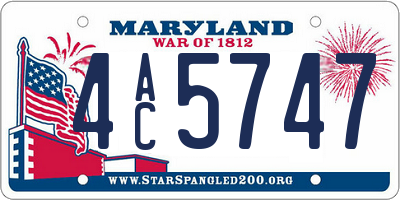 MD license plate 4AC5747
