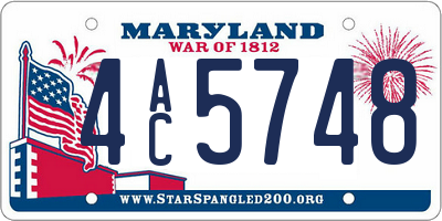 MD license plate 4AC5748