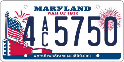 MD license plate 4AC5750