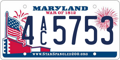 MD license plate 4AC5753