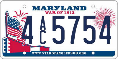 MD license plate 4AC5754