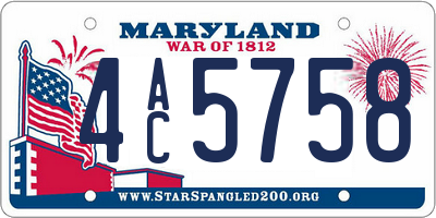 MD license plate 4AC5758