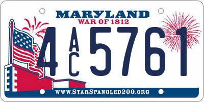 MD license plate 4AC5761