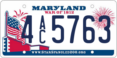MD license plate 4AC5763