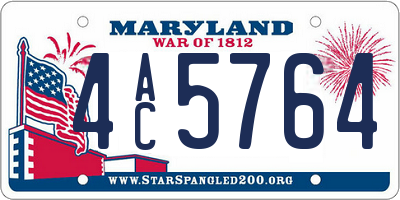 MD license plate 4AC5764