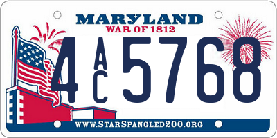 MD license plate 4AC5768