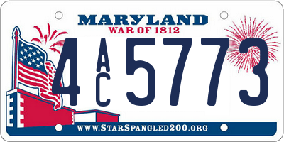 MD license plate 4AC5773