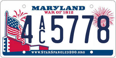 MD license plate 4AC5778