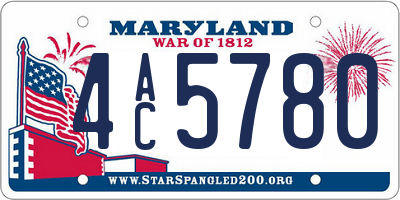 MD license plate 4AC5780