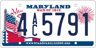 MD license plate 4AC5791