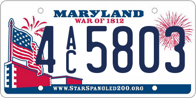 MD license plate 4AC5803