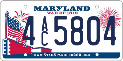 MD license plate 4AC5804