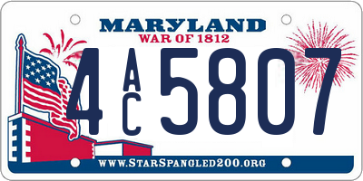 MD license plate 4AC5807