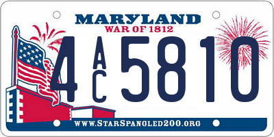 MD license plate 4AC5810