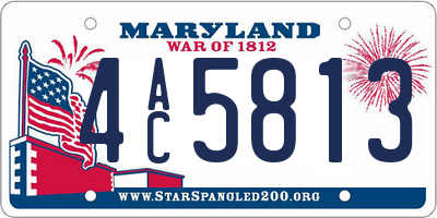 MD license plate 4AC5813