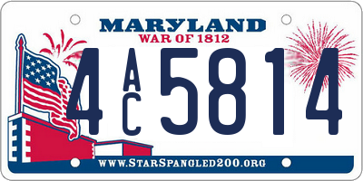 MD license plate 4AC5814
