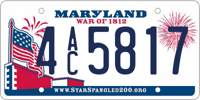 MD license plate 4AC5817