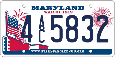 MD license plate 4AC5832