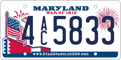 MD license plate 4AC5833