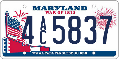 MD license plate 4AC5837
