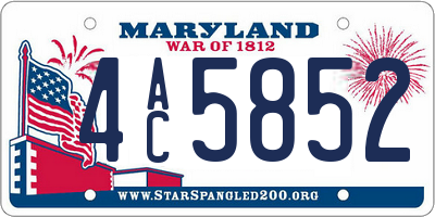 MD license plate 4AC5852