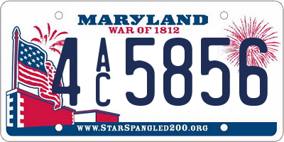 MD license plate 4AC5856