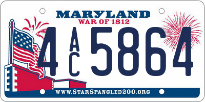 MD license plate 4AC5864
