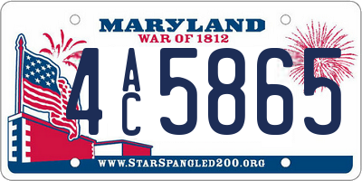 MD license plate 4AC5865