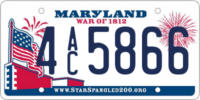 MD license plate 4AC5866