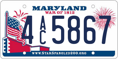 MD license plate 4AC5867