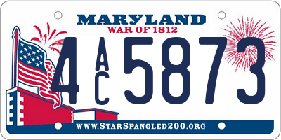 MD license plate 4AC5873
