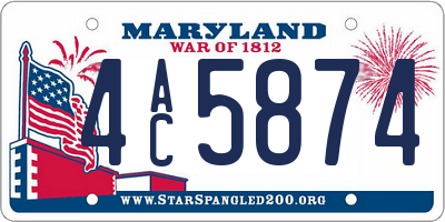 MD license plate 4AC5874