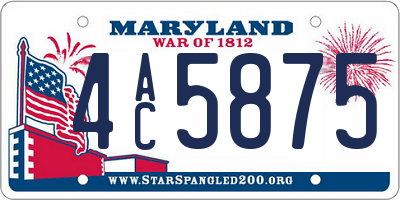 MD license plate 4AC5875
