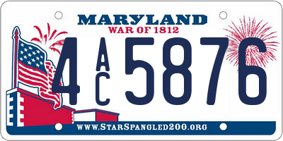 MD license plate 4AC5876