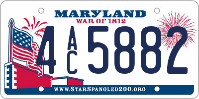 MD license plate 4AC5882