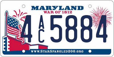MD license plate 4AC5884