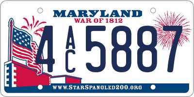 MD license plate 4AC5887