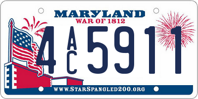 MD license plate 4AC5911