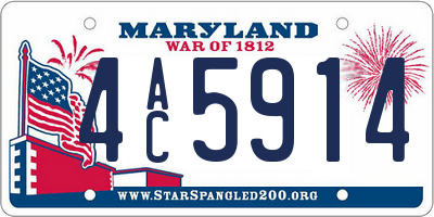 MD license plate 4AC5914