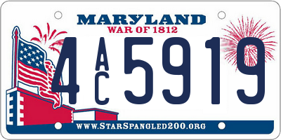 MD license plate 4AC5919