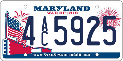MD license plate 4AC5925