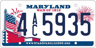 MD license plate 4AC5935